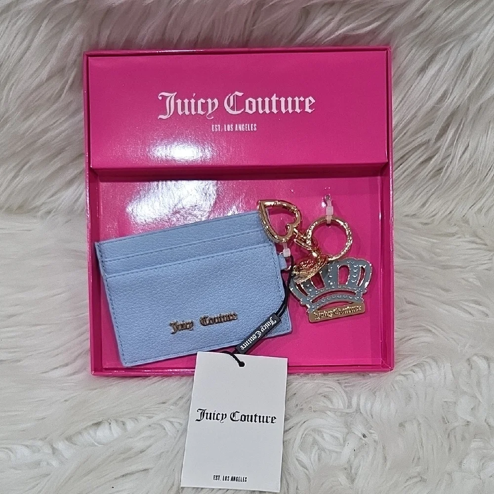 💙▪️Juicy Couture ▪️UK EXCLUSIVE Blue Card Holder and Star Keychain Set